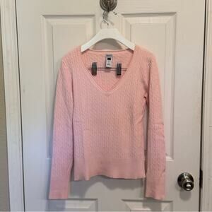 Gap Stretch Cotton V neck Sweater pink size Small